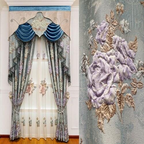 Europe to restore ancient ways embossing cloth curtain curtain of sitting room bedroom study villa