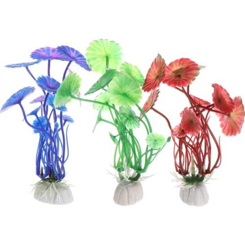 Simulation Aquarium Ornament Landscape Grass Artificial Plants Fish Tank Lotus Decoration