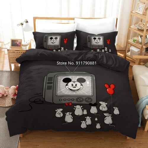 Home Textile Disney Star Singer Mickey Patterned Bedding Set Fashion Duvet Bed Cover Pillowcase Children Adult Bedroom Decor