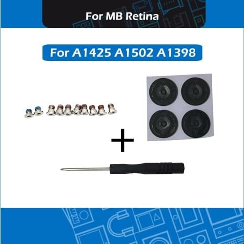 For Macbook Pro Retina A1425 A1502 A1398 Bottom Case Screws Set + Acrewdriver + Bottom Rubber Feet Kit 2012 - 2015