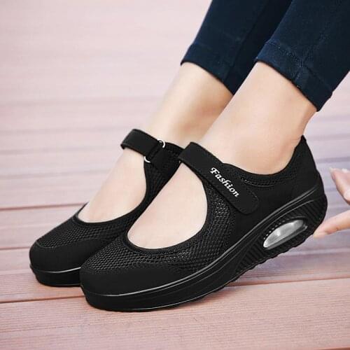 Large Size Summer Platform Womens Sports Shoes Womens Sneakers 2020 Running Shoes Women Sport Shoes for Women Black GMB-0216
