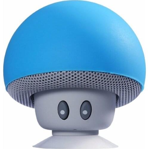 Mini Bluetooth Speaker Cartoon mushroom head sucker Adsorption Waterproof Stereo Soundbar Subwoofer For iPhone iPad Tablet