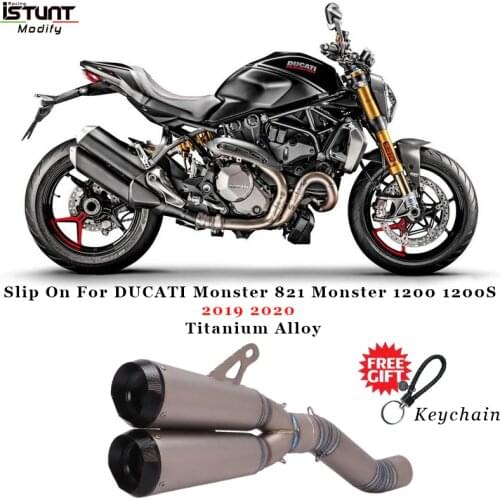 Motorcycle Exhaust Escape Modiifed Titanium alloy Middle Link Pipe Muffler For DUCATI Monster 821 Monster 1200 1200S 2019 2020