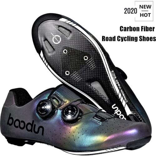 2020 New Road Cycling Shoes Photochromism Vamp Carbon Fiber Ultralight Self-Locking Shoes professional Road Bicycle Racing Shoes