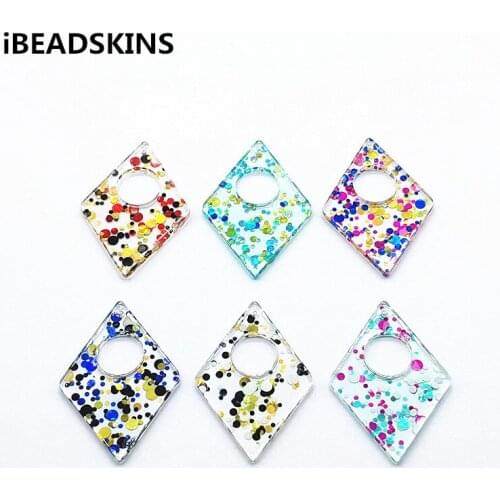 New arrival! 44x30mm 100pcs Built-in sequins Rhombus charm for Jewelry Findings/Earrings DIY parts,Jewelry Findings & Components