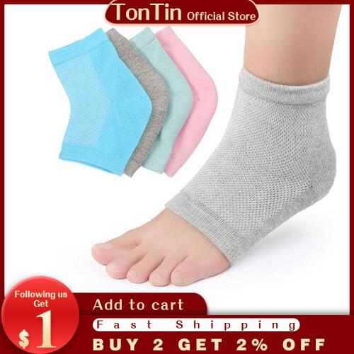 New arriver feet care socks 1pair New Silicone Moisturizing Gel Heel Socks Cracked Foot Skin Care Protectors anti cracking