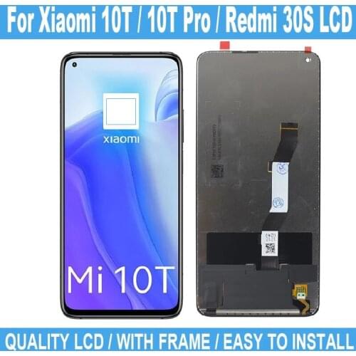 Original 6.67" For Xiaomi 10T 10T Pro 5G LCD Display Touch Screen With Frame For Xiaomi Redmi K30S Replacement Screen Parts