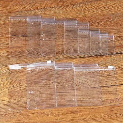 50PCS PVC Zip Lock Plastic Bags Reclosable Transparent Jewelry/Food Storage Bag Kitchen Package Bag