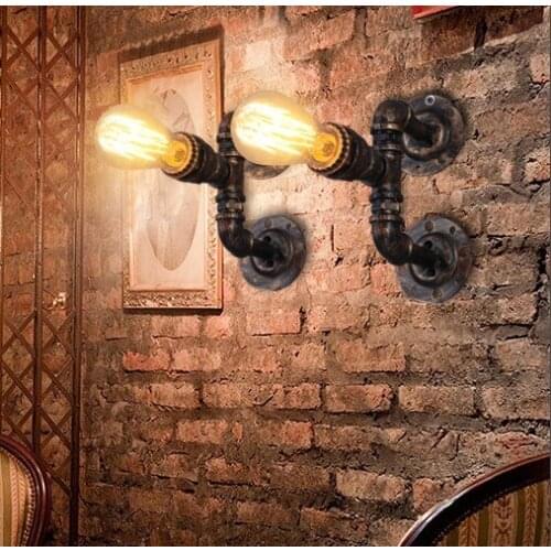 Retro Loft Style Water Pipe Lamp Industrial Vintage Wall Light Fixtures LED Edison Wall Sconce Home Decor Lighting Luminaire
