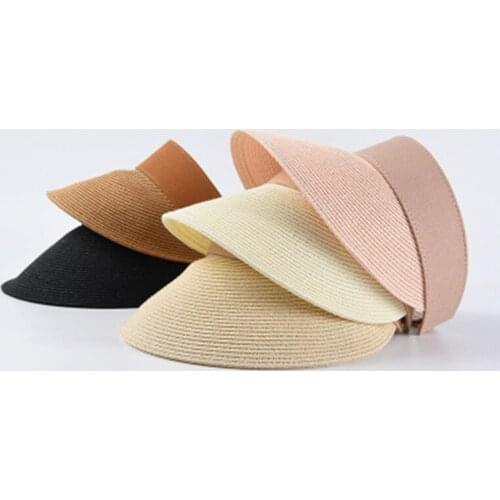 Summer Straw Hats for Women Sun Visor Hat Adjustable With Big Heads Wide Brim Outdoor Beach Holiday Caps Hot Womens Straw Hats
