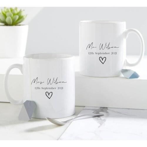 Wedding Mugs Personalised Mugs Wedding Gift Anniversary Gift Gift for Couple Anniversary Gift Wedding Present Bridal Shower