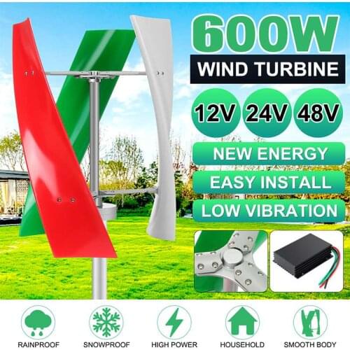 Energy Windmill Generator 400W 600W Vertical Axis Permanent Maglev Wind Turbine Generator 12V 24V 48V With 3 Blades&MPPT Contror