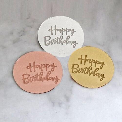 10pcs Acrylic Mirror Cake Topper Happy Birthday Cupcake Topper Rose Gold Circle Cake Decorations