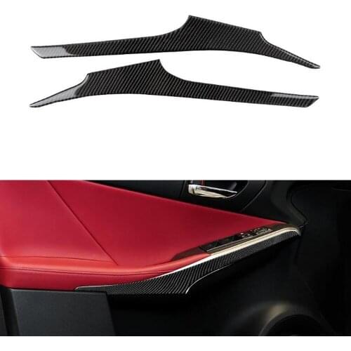 New Real Carbon Fiber Car Stickers For Lexus IS250 2013-2019 Interior Armrest Handle Decoration Cover Trim Accessory 2pcs