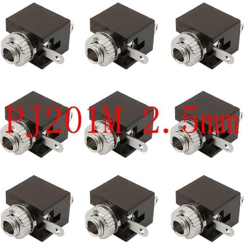 20Pcs PJ-201M 2.5mm Female Jack Audio Mono Channel Connector 3 Pin DIP Headphone Socket PJ201M