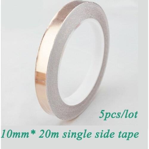 5pcs Copper Foil Tape Single Adhesive Side Copper Foil Tape 10mm* 20m