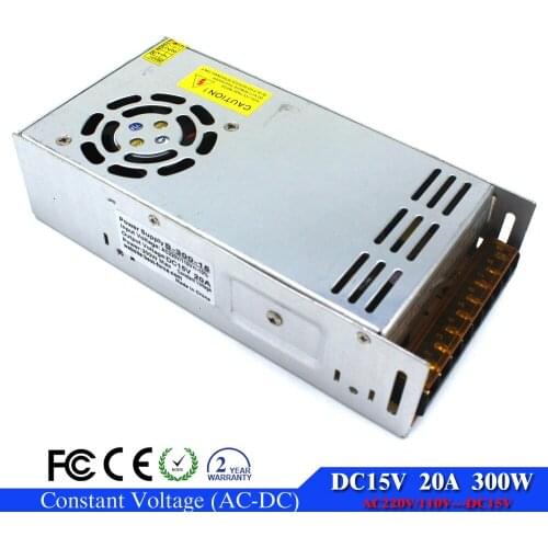 15V AC-DC Converter 20A 300W Power Adapter Switching dc15V Driver Transformers 110V 220V AC To DC SMPS For Led Light CCTV CNC