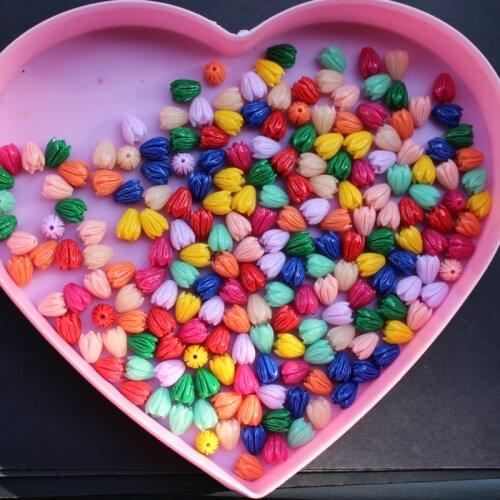 20 pieces/lot) Carved Jasmine Flower Artificial coral beads 7 8mm mix color for Jewelry making