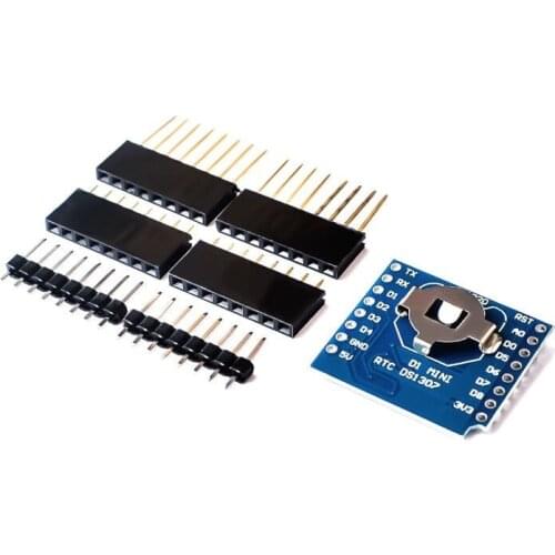 RTC DS1307 Real Time Clock DataLog Shield for Micro SD WeMos D1 Mini+RTC DS1307 Clock With Pin-headers Set For Arduino Raspberry