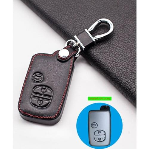 3 Buttons High Quality Leather Key Case Cover For Toyota Land Cruiser Prado 150 Camry Prius Crown For Subaru Foreste XV