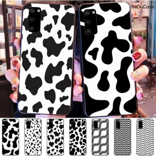 Cow Black And White Pattern Soft Phone Case Cover For Samsung Galaxy S9 S10 S10E S6 S7 S8 S9 S9Plus S5 S20