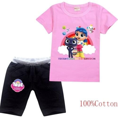 Baby Girls True and The Rainbow Kingdom Clothes Kids Cotton T Shirt +shorts 2pcs Set Toddler Boy Outfit Children Casual Clothing