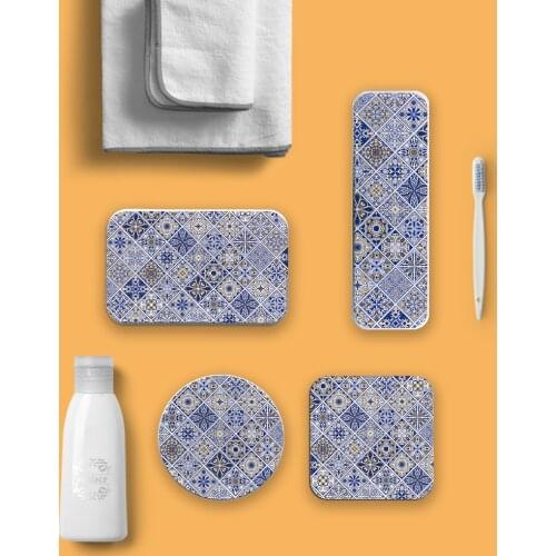 Diatom Mud Coaster Bathroom vanity diatom mud anti-slip mats & pads Round square Diatomite Absorbent mat waterproof Soap tray
