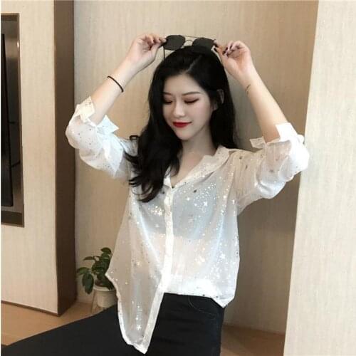 Women Blouse Womens Shirt Spring White Top Cold Style Shirt Spring East Gate Chiffon Shirt Blusas Ropa De Mujer