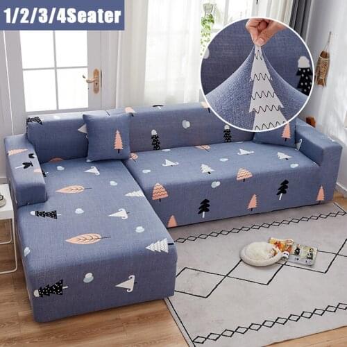 Cartoon Tree Elastic Stretch Sofa Cover All-inclusive Sectional L Shape Sofa Couch Slipcover Sofa Covers for Living Room