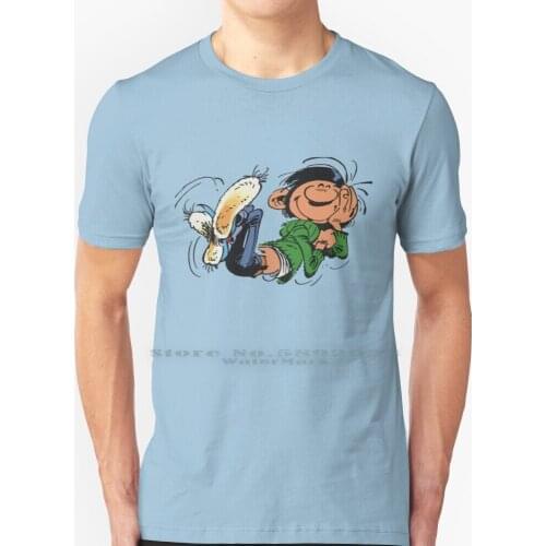Gaston Lagaffe T Shirt 100% Pure Cotton Big Size Gaston Guust Lagaffe Flater Guus Veronica Magazine Gids Guide Tv Cartoon Comic