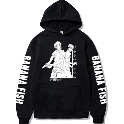 Hot Anime Banana Fish Hoodies Casual Loose Long Sleeve Pullover Harajuku Aesthetic Graphics Itself Oversized Ulzzang Sweatshirts