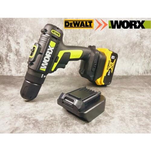 Tool and battery adapter for Dewalt DCB 18/20V battery to worx 5pin 20Vmax tool usage