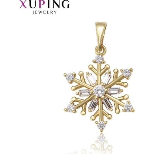 Xuping Exquisite Pendant for Womens Nowflake Shape Simple Jewelry Light Yellow Gold Color Hot Sell Pendant Gifts 35298