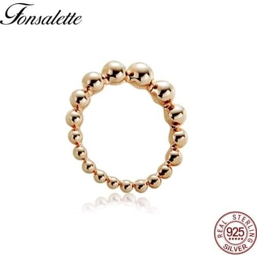 High Quality Jewelry Rings Smooth Round Stacking ball Beaded Ring for Women Girls Full Bead Wire Rings Wholesale zk30
