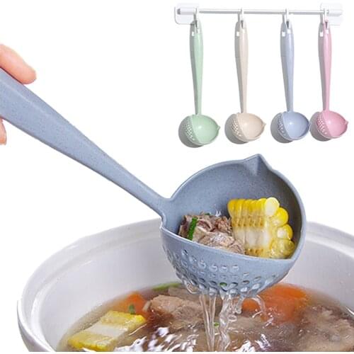 Soup Spoon Ladle Silicone Pot Spoons With Long Handle Spoon Home Strainer Cooking Colander Utensils Kitchen Scoop Tableware Hot