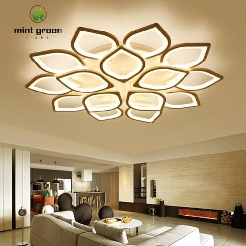 Lotus-shaped Chandelier Light For Living Room Lustre Light Bedroom Dining Room Home Remote Control APP Ceiling Lamp Fixtures