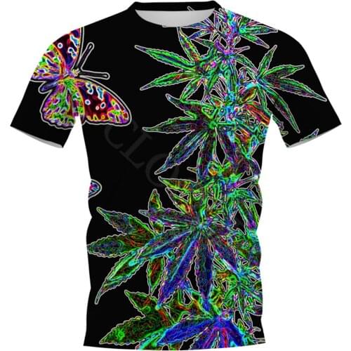 CLOOCL Leaf Print Mens T-shirts Fashion 3D Plant Short Sleeve Tops Personolity Unisex Tees Harajuku Customized Products S-7XL