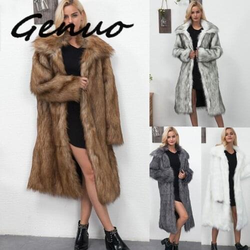 2019 New Womens Autumn Winter Fluffy Plus Long Faux Fox Hair Raccoon Fur Coat Elegant Female Clothing Slim Warm Lady Jacket