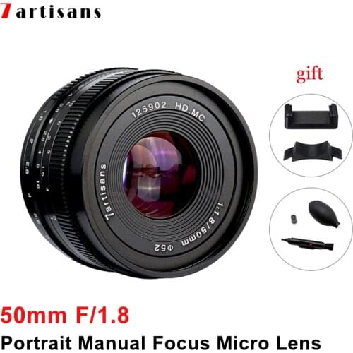 7artisans 50mm F1.8 Lens Large Aperture Portrait Manual Focus Micro Camera Lens Fit for Canon eos-m Mount E-Mount Fuji FX-Amount