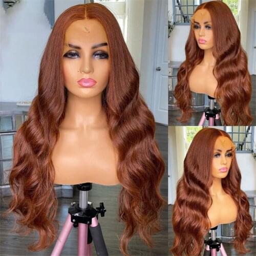 Chocolate Brown 13x4 Lace Front Wig Pre Plucked Body Wave Closure Human Hair Wig Transparent Lace Frontal Wigs For Black Women