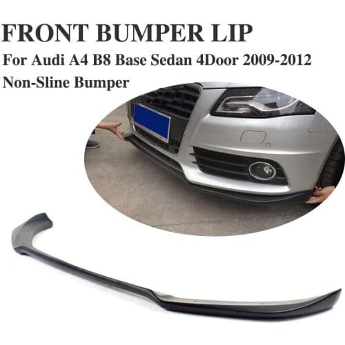 FRP Black Front Lip Spoiler Apron Fit For Audi A4 B8 Sedan 4Door Non-Sline Bumper 2009-2012