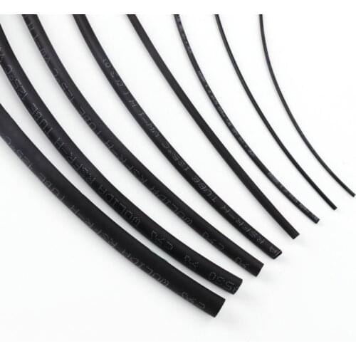 5 Meters Black Color Polyolefin Heat Shrink Tube Size 1mm 2mm 3mm 5mm 6mm 8mm 10mm Diameter DIY Line Repair Connect Connector