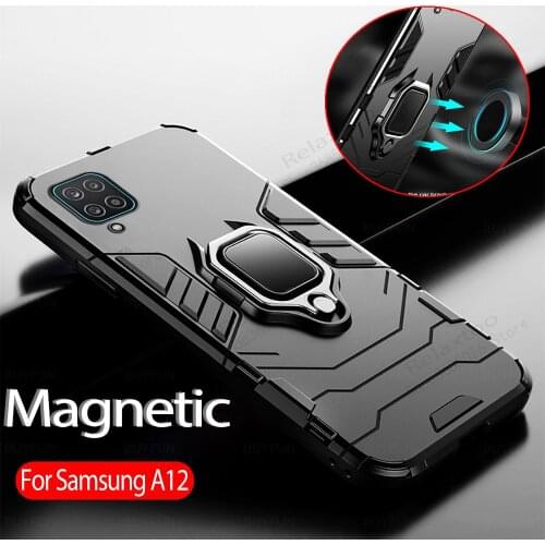 Shockproof Armor Case for Samsung A12 5G Ring Stand Bumper Silicone Phone Back Cover for Galaxy A12 a 12 12a 6.5