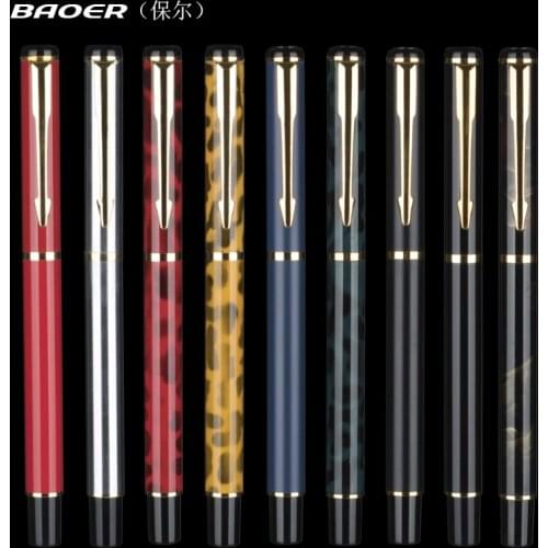 Luxury Rollerball Pen Baoer Gel Pen Metal Ball Ballpoint Pen Papelar Boligrafo Stationery Material Escolar Volume boligrafos