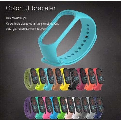 For Mi Band 2 Wrist Sport Silicone Strap Wristband For Xiaomi Band 3/4 Strap Replacement Smart Wristband