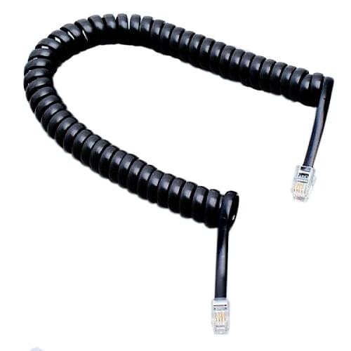 Handset Cord, Telephone Handset Coiled Cord Cable Telephone Spiral Cable 6.5ft Black Designed Connect Handset