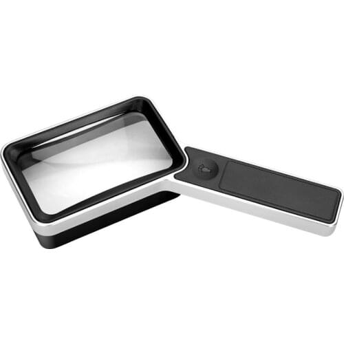 Magnifying Glass with Light 5X Magnified Glass 6 Dimmable LED Lighted Magnifying Glass for Reading, Handheld Rectangular Magnifi