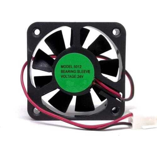 2pcs 50mm 24V fan 5012 24V computer case mute fan 5cm power amplifier elevator frequency converter cooling fan