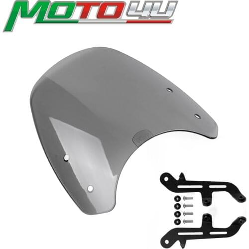 MOTO4U For Triumph Bonneville T100 T120 Thruxton Motorcycle Windscreen Windshield Shield Screen Protection With bracket Grey