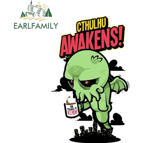 EARLFAMILY 13cm x 8.3cm for Cthulhu Awakens Anime Car Sticker Vinyl Car Wrap Decal Refrigerator Laptop Sunscreen Scratch-Proof